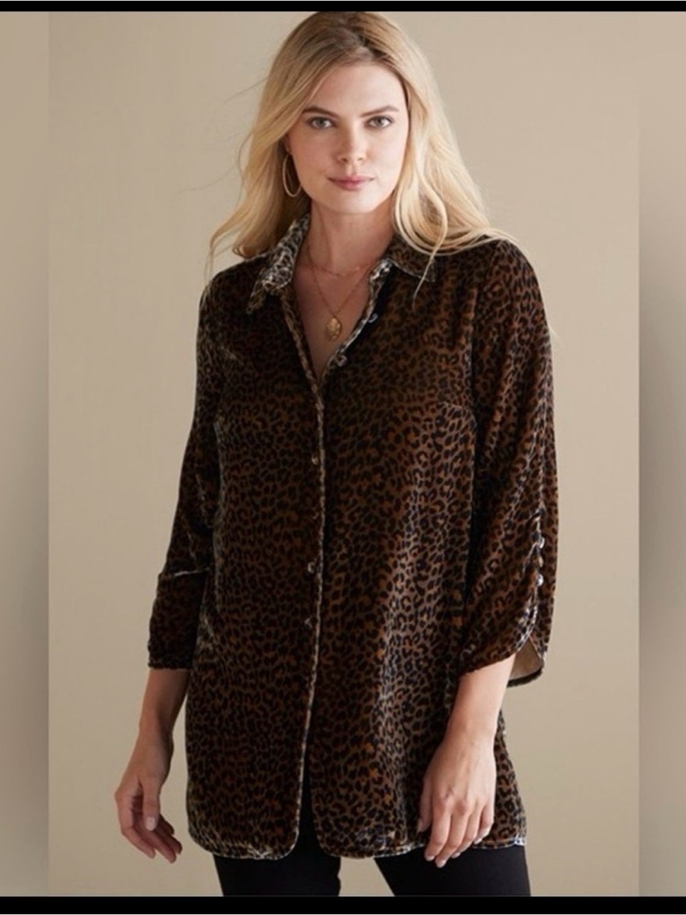 Soft Surroundings Velvet Cheetah tunic